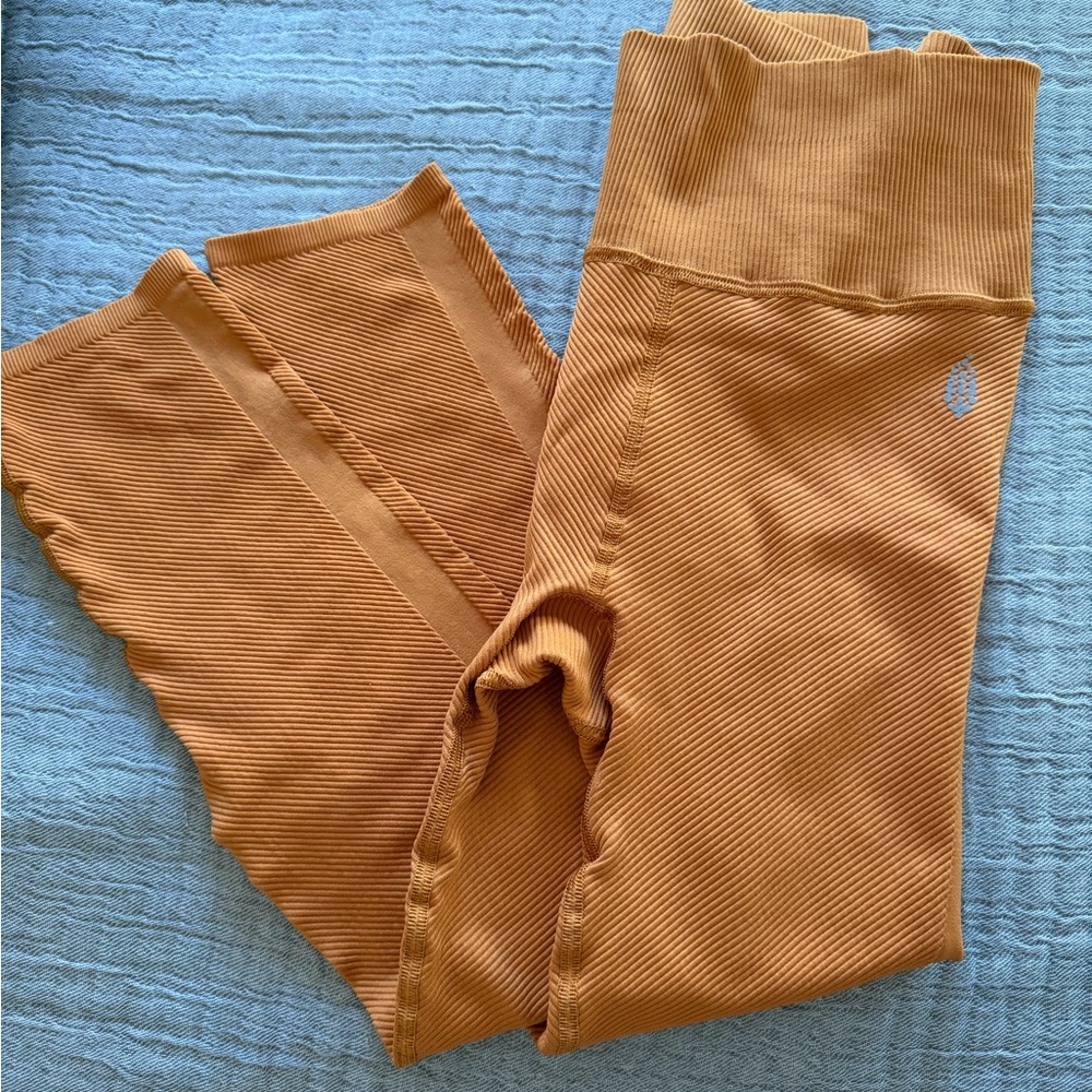 FP Movement by Free People Ribbed Orange Leggings
